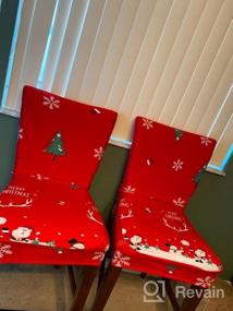 img 8 attached to GoodtoU Chair Covers For Dining Room Christmas Stretch Dining Chair Protector Slipovers Christmas Decorations (Set Of 4,Snowman)