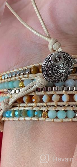 img 1 attached to Handmade Natural Crystal Beaded Bracelet With Adjustable Rope - Boho 5-Wrap Chakra Stone Healing Bracelet For Men And Women, Hippie Jewelry Bangle review by Bobby Diaz
