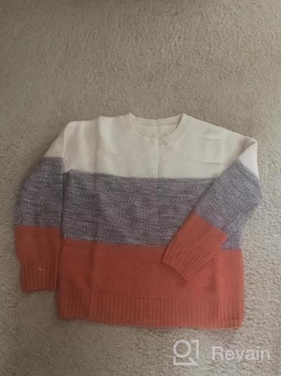 img 1 attached to Ribbed Knit Color Block Long Sleeve Pullover Sweater For Women With Striped Design By Lovezesent review by Jessica Chada