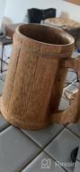 img 1 attached to Experience Authenticity With Handcrafted Norse Tradesman Wooden Beer Mug - Medieval Ale Tankard With Bonus Gift Sack - 16 Oz Capacity review by Deborah Lewis