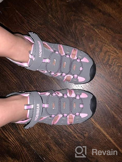 img 1 attached to 👧 Stylish Black Closed Toe Outdoor Sandals for Girls by GUBARUN review by David Lusk