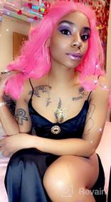 img 5 attached to 👩 Stylish and Versatile SARLA Hot Pink Lace Front Wig: Synthetic 28 Inch Long Silky Straight Hair Wigs for Black White Women - Heat Resistant, Glueless, and Colorful!
