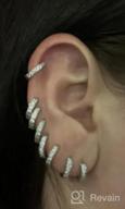 img 1 attached to 3 Pairs Small Hoop Earrings With Cubic Zirconia Cuff - White Gold Huggie 8Mm, 10Mm & 12Mm review by Chris Rob