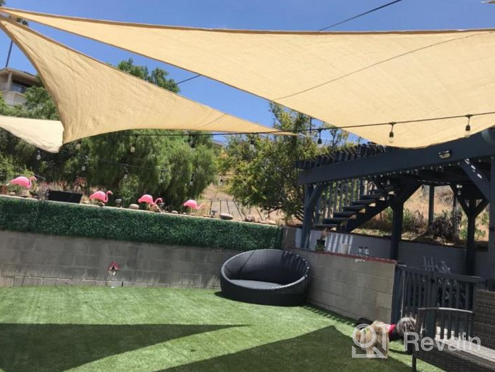 img 1 attached to Commercial Grade Beige Triangle Sun Shade Sail Canopy - Amgo 16' X 16' X 16' - UV Resistant Fabric For Outdoor Patio, Carport, And More - ATNAPT16 - Customizable Option Available review by Jelani Weaver