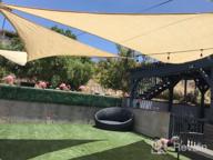 img 1 attached to Commercial Grade Beige Triangle Sun Shade Sail Canopy - Amgo 16' X 16' X 16' - UV Resistant Fabric For Outdoor Patio, Carport, And More - ATNAPT16 - Customizable Option Available review by Jelani Weaver