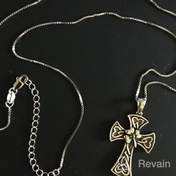 img 1 attached to 🍀 Celtic Cross Necklace for Women- 925 Sterling Silver Good Luck Clover Necklaces Irish Celtic Knot Cross- Vintage Shamrock Celtic Jewelry- Great Gift for Women, Girls, and Teens review by Melissa Cervantes