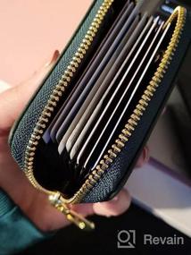 img 6 attached to RFID Credit Card Holder For Women - Small Leather Zipper Wallet Case By IMEETU