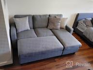img 1 attached to Small Space Sectional Sofa With Ottoman: HONBAY Reversible Dark Grey L-Shaped Couch And Chaise. review by Dustin Ferguson