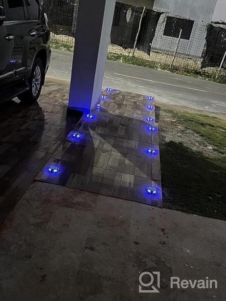 img 1 attached to VOLISUN Solar Driveway Lights Dock Marine Lights 8-Pack,2 Colors In 1,Outdoor LED Deck Lights,Solar Powered Waterproof Driveway Marker Lights For Warning Step Wireless Sidewalk Pathway (White/Blue) review by Zach Clements