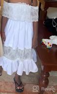картинка 1 прикреплена к отзыву Платье макси-принцессы для маленькой девочки на свадьбе - бохо платье с открытыми плечами и кружевными оборками на праздники от Darlene Malone