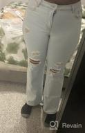 img 1 attached to Sidefeel Women Mid Rise Distressed Flare Wide Leg Jeans Ripped Hole Denim Pants review by Isaiah Boys