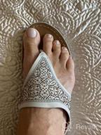 img 1 attached to Rhinestone Wedge Sandals With Arch Support: Comfortable And Stylish Flip-Flops For Women By Ecetana review by Erika Brown