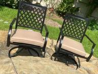 img 1 attached to Upgrade Your Outdoor Dining Experience With PHI VILLA'S Swivel Chairs Set - Perfect For Garden Backyards And Bistros review by Heather Morales