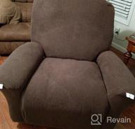 img 1 attached to MAYTEX Reeves Stretch 4-Piece Recliner Arm Chair Slipcover Furniture Cover With Side Pocket, Chocolate Brown review by Eric Teodoro