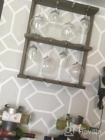 img 8 attached to MyGift Wine Glass Rack - Wall-Mounted Vintage Gray Wood Stemware Rack, 12 Glassware Holder Rack, Wine Glasses Storage Hanger For Bar Kitchen
