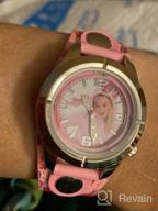img 1 attached to Jojo Siwa Analog Watch for Kids - Silver-Tone Case, Pink Leather Strap, Easy-to-Buckle, Safe for Children - Model JOJ5003 with Jojo Siwa on Dial review by Andrea Church
