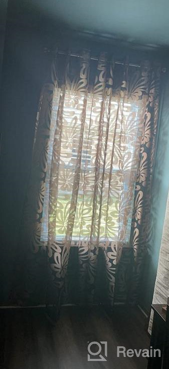 img 1 attached to Top Finel Floral Voile Sheer Curtains 84 Inches Long For Living Room Bedroom Grommet Window Treatments, Light Filtering Drapes 2 Panels, (Cream, 54 W X 84 L ) review by Doug Destruction