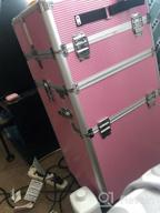 картинка 1 прикреплена к отзыву Professional Rolling Makeup Case By OUDMAY - 2 In 1 Aluminum Storage Organizer With Locks & Folding Trays (Pink) от Greg Muiznieks