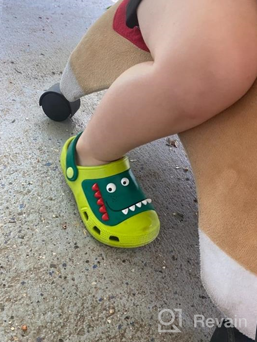 img 1 attached to 🦖 Cute Cartoon Dinosaur Toddler Sandals: Comfortable Boys' Shoes in Clogs & Mules - JACKSHIBO review by Joseph Quade