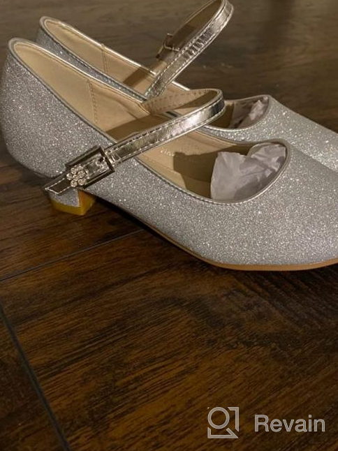 img 1 attached to EIGHT KM Girls High Heel Dress Shoes: Mary Jane Princess Wedding Party Pumps for Kids Toddler - Stylish & Comfortable! review by Sarah Bailey