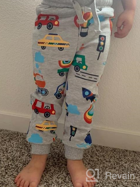 img 1 attached to EULLA Boys Jogger Pants - Cartoon Printed Cotton Sweatpants with Drawstring & Elastic Waistband, Featuring Convenient Pocket review by Dino Wilson
