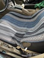 img 1 attached to Protect Your Car'S Seats In Style With Copap Blue Stripe Baja Blanket Seat Covers - 4Pc Universal Set For Car, SUV & Truck review by Chad Dahl