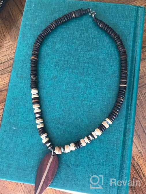 img 1 attached to 🏄 BlueRica Wooden Surfboard Pendant Necklace with Coconut Wood Beads review by Jamie Kamoso