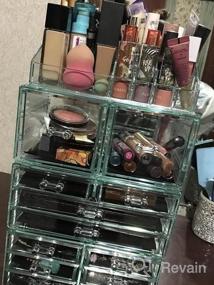 img 5 attached to Teal Thrill: Sorbus Large Clear Makeup Organizer With Detachable Spacious Beauty Display - Ideal Jewelry & Make Up Storage For Vanity, Dresser & Countertop