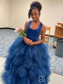 img 8 attached to Платье для цветочной девочки с кружевной спинкой из Тюля и оборками в Майами - отличный выбор для свадебной церемонии.