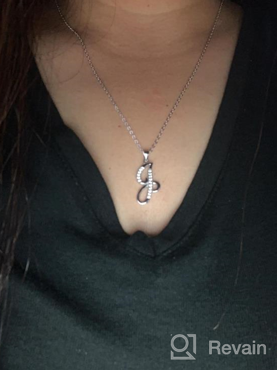 img 1 attached to EVER FAITH 925 Sterling Silver 💎 CZ Initial Pendant Necklace - Adjustable and Clear review by Lauren Parker