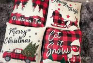 img 1 attached to Transform Your Home For The Holidays With HAJACK'S Christmas Pillow Covers - Set Of 4 Festive 18X18 Inches Throw Pillow Cases In Buffalo Plaid, Perfect For Winter And Christmas Decorations review by Haji Anderson