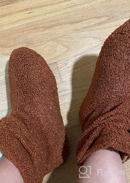 img 1 attached to 👢 LongBay Women's Cozy Fur Bootie Slippers with Curly Fleece Lining, Plush Memory Foam, and Comfy House Shoes review by Michael Swanson