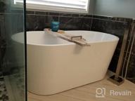 img 1 attached to FerdY Shangri-La 55" Acrylic Freestanding Bathtub - Small Classic Oval Shape, Brushed Nickel Drain & Minimalist Linear Design Overflow, Modern White CUPC Certified review by Timothy Jimenez