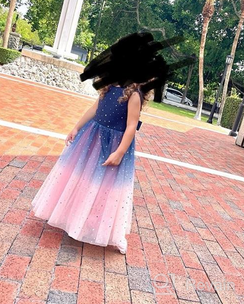 img 1 attached to 👑 Glamulice Princess Wedding Dress: Embroidered Flower Sparkle Tulle Birthday Party Gown for Girls review by Alicia Pattinson