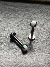 img 5 attached to GAGABODY Titanium Labret Monroe Lip Studs With CZ/Opal Stones - Internally Threaded 16G 6/8/10Mm For Cartilage, Helix, Tragus And Earring Piercing