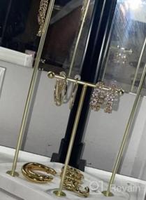 img 6 attached to Подставка для ювелирных изделий Emibele, держатель для ожерелья, органайзер с лотком для колец из смолы, 6 золотых металлических крючков для подвешивания браслетов, часов, серег, стеллаж для хранения, башня, вереск, серый
