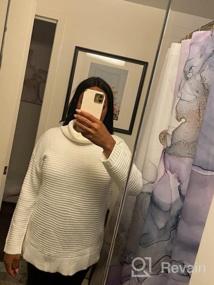 img 5 attached to 👚 PrinStory Women's Turtle Neck Chunky Knit Sweater: Casual Long Sleeve Tops with Side Slit