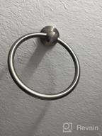 img 1 attached to Stylish & Sturdy SAFETY+BEAUTY Towel Ring Set - 2 Pack, Stainless Steel, Rust Proof, Matte Black For Bathrooms & Kitchens review by Russell Rabbach