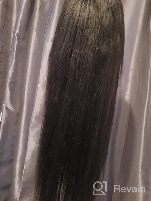 img 1 attached to ALLRUN Straight Hair Bundles With Frontal 3 Bundles With 13X4 Lace Frontal(18 18 18+16Lace Frontal) 100% Unprocessed Virgin Human Hair Bundles With Frontal Natural Color review by Justin Cranford