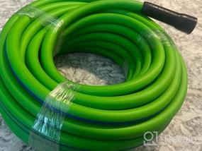 img 7 attached to YOTOO Heavy Duty Hybrid Garden Lead In Water Hose 5/8-Inch By 6-Feet 150 PSI, Kink Resistant, All-Weather Flexible With Swivel Grip Handle And 3/4" GHT Solid Brass Fittings, Green+Blue