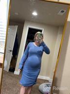 img 1 attached to 👗 Stylish and Comfy: Smallshow Women's Long Sleeve Maternity Dress for Ruched Pregnancy Clothes review by Alex Reunion
