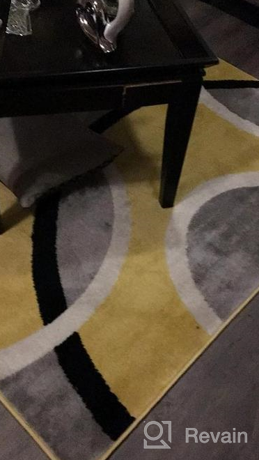 img 1 attached to Rugshop Contemporary Abstract Circles Easy Maintenance For Home Office,Living Room,Bedroom,Kitchen Soft Round Rug 6' 6" (6' 6" Diameter) Yellow review by Floe Rankin