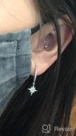 img 1 attached to 🌙 Dainty Crystal Moon Star Dangle Hoop Earrings: Sterling Silver Charms, CZ Diamond Delicate Jewelry for Women and Teen Girls - Trendy Asymmetrical Design review by Shawn Schmidt