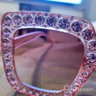 img 1 attached to Shine Bright With FEISEDY Women'S Oversized Crystal Sunglasses - Square Frame B2283 review by Christina Blevins