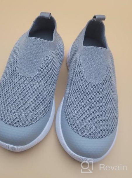 img 1 attached to Toddler Boys Girls Shoes - Slip On Sneakers for Little Kids, Athletic Breathable Mesh Running Tennis Shoes review by Don Barbee