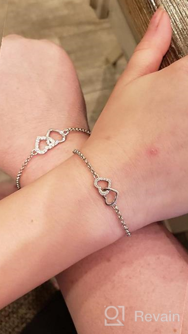 img 1 attached to Mom and Me Double Heart Bracelet 👩 - Sterling Silver Set or Individual Option for Sale review by Kimberly Banks