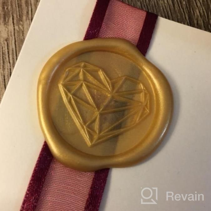 img 1 attached to Vintage Diamond Heart Sealing Stamp For Wedding Invitations - Wax Seal Stamp With Wooden Handle review by Emily Martin