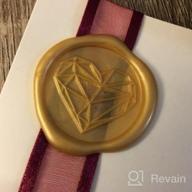 img 1 attached to Vintage Diamond Heart Sealing Stamp For Wedding Invitations - Wax Seal Stamp With Wooden Handle review by Emily Martin