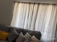 img 1 attached to Boho Tribal Cotton Linen Curtain With Geometric Print And Tassels: Semi-Blackout Farmhouse Bohemian Window Drapes With Rod Pocket For Living Room And Bedroom review by Chad Baio
