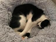img 1 attached to Ultra Soft Self-Warming Donut Cuddler Round Cat Bed - XS(15.8" X 15.8") In Light Gray - Washable And Cozy For Indoor Cats - XZKING review by Tim Jolivette